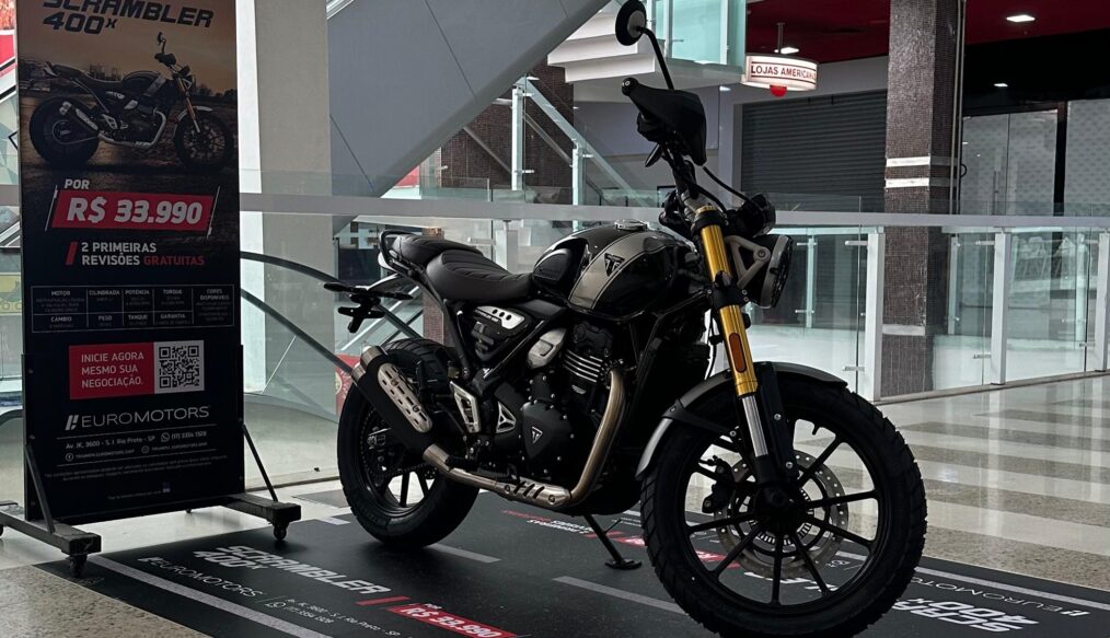 A Scrambler 400 X chegou ao Plaza Avenida Shopping